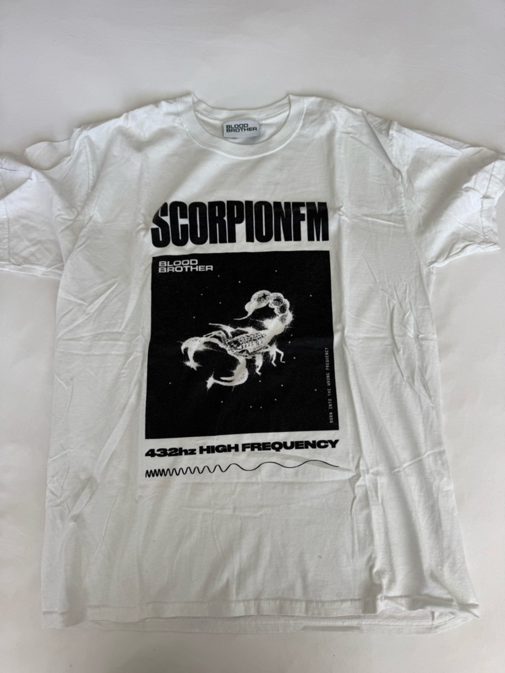 Blood Brother White and Black 'Scorpion FM' Graphic Tee
